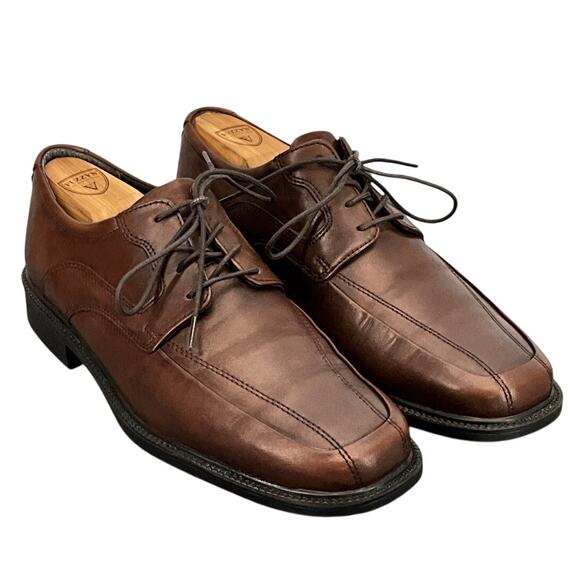 Bostonian Brown Leather Lace Up Dressy Derby Oxford Shoe Men 8M - Picture 1 of 11